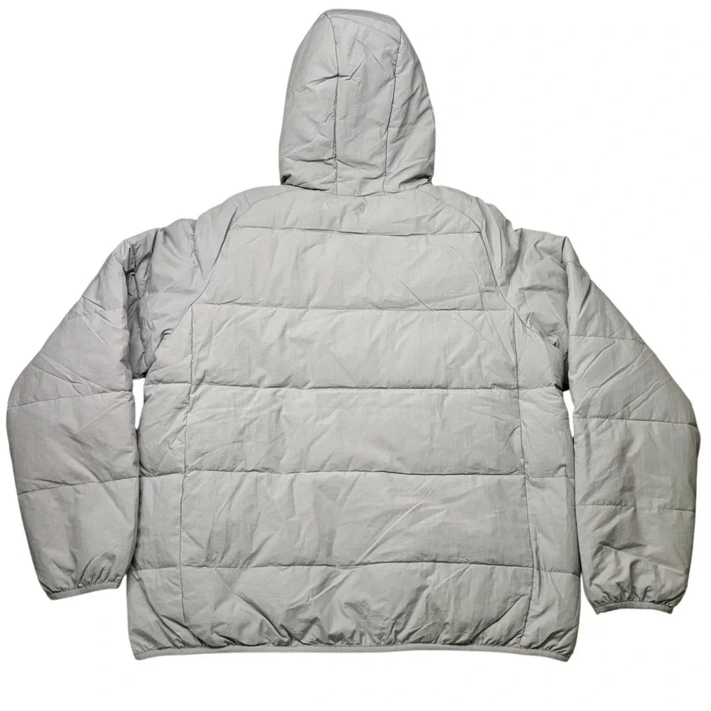 Antigua Puffer Jacket Women L Gray Michigan Wolverines NCAA‎ Hooded Full Zip NWT
